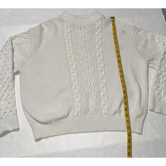 Urban Outfitters Womens M Sweater Cable Knit Fishermen Cozy Neutral Autumn Warm - Picture 4 of 10